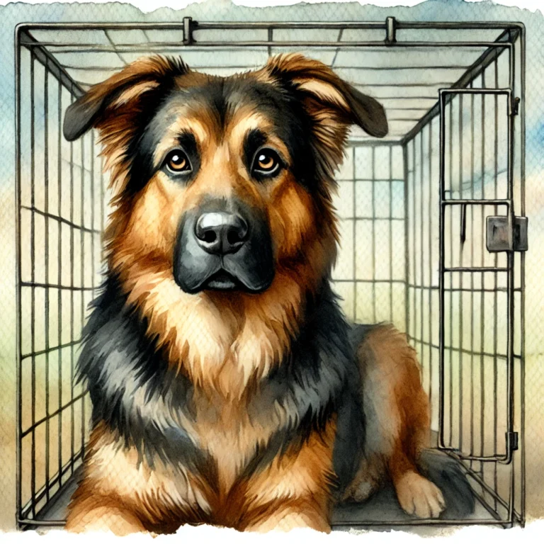 DALL·E 2024-07-27 12.00.04 - A watercolor painting of a dog that is a mix between a German Shepherd and a Labrador Retriever