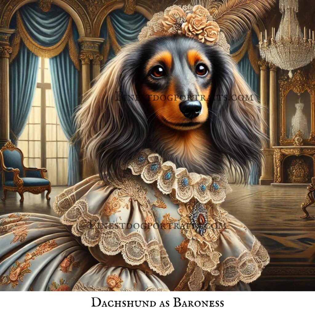 Long Haired Dachshund Renaissance Art Finest Dog Portraits