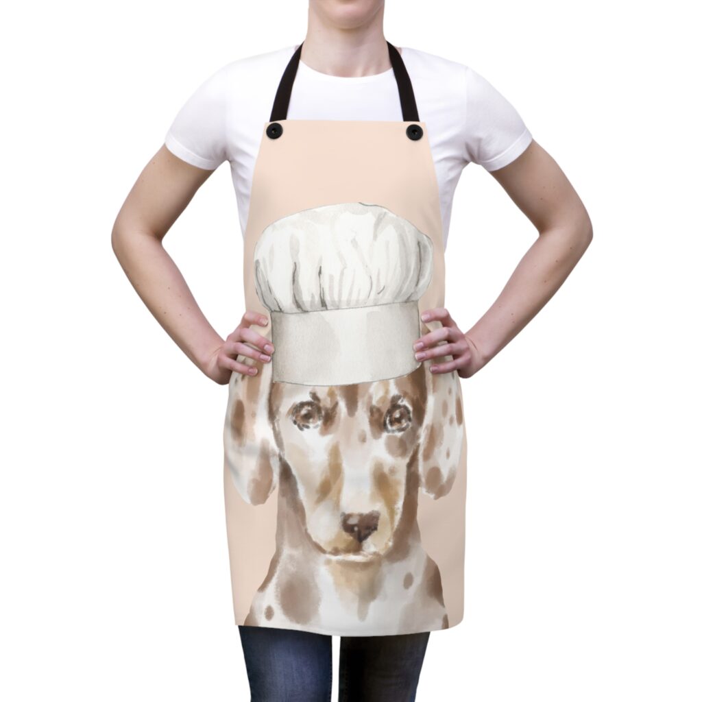 Dapple Dachshund portrait on Apron