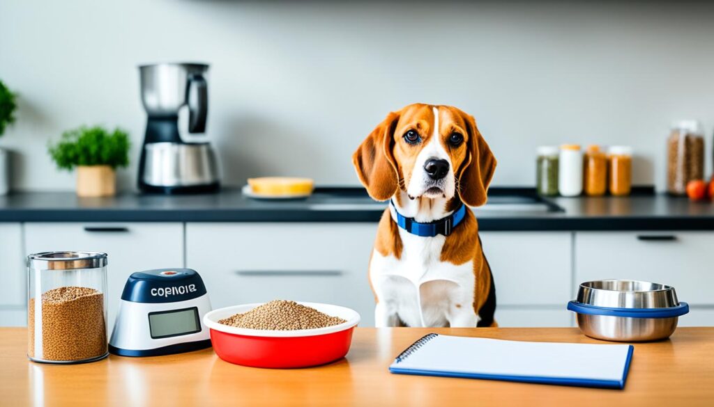 Measure and monitor food intake for Beagles