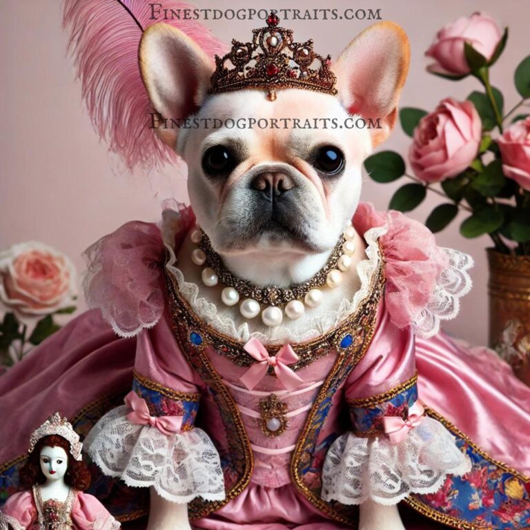 Pink French Bulldog with Watermark