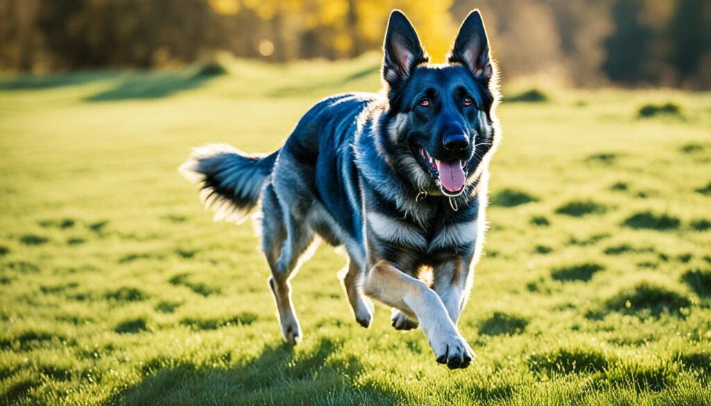 Playful Blue German Shepherd
