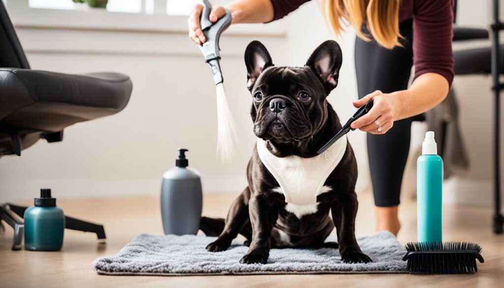 grooming black Frenchies