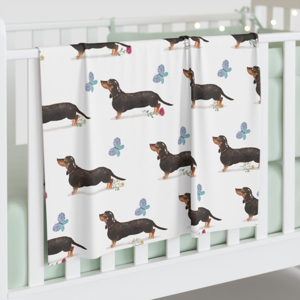 Dachshund swaddle blanket