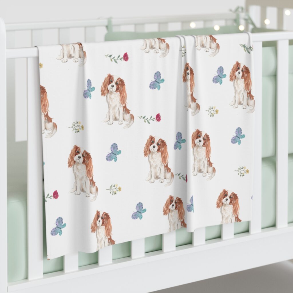 Cavalier King Charles Spaniel Baby Swaddle Blanket