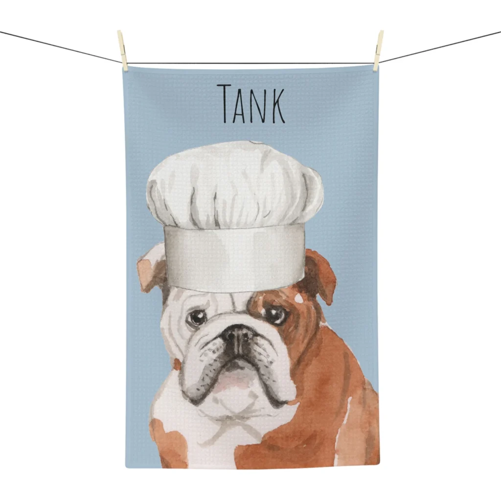 English Bulldog Tea Towel