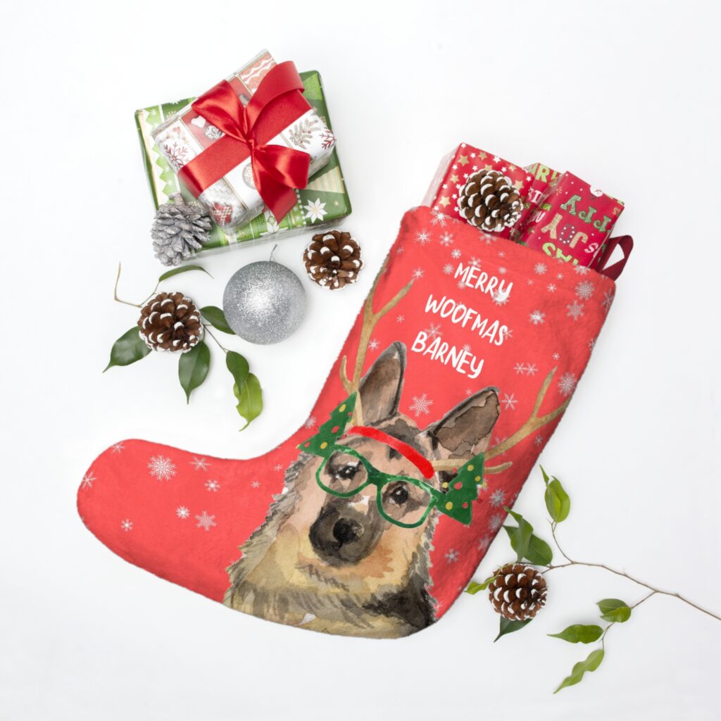 Custom German Shepherd Christmas Stocking