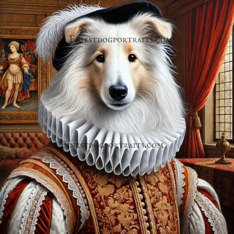 White Collie Renaissance Dog Finest Dog Portraits