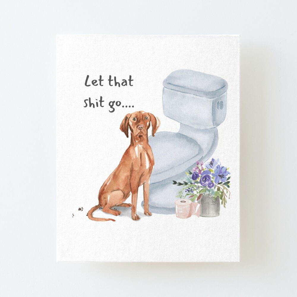 Hungarian Vizsla near toilet seat funny art print