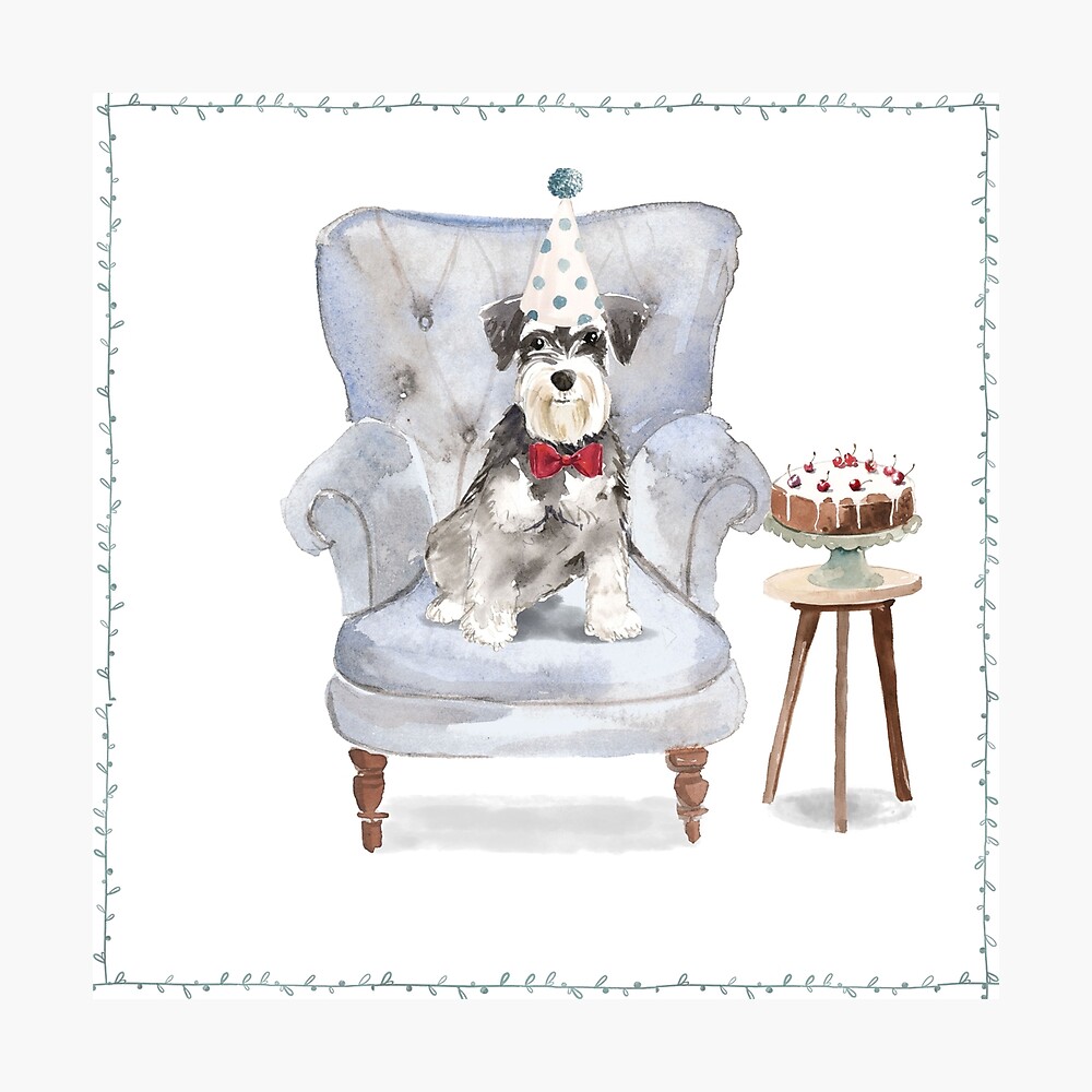 Schnauzer Birthday Print