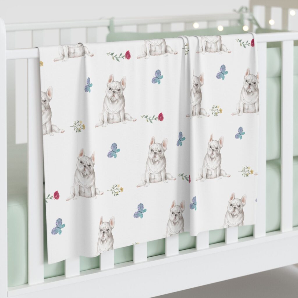 White French Bulldog Swaddle Blankets